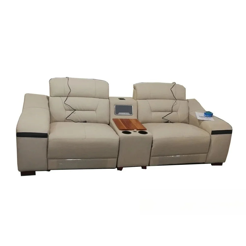 MINGDIBAO Genuine Leather Living Room Sofa Set Power Reclining Couch Electric Recliners with Stool Seating Room, Sofa Reclinable