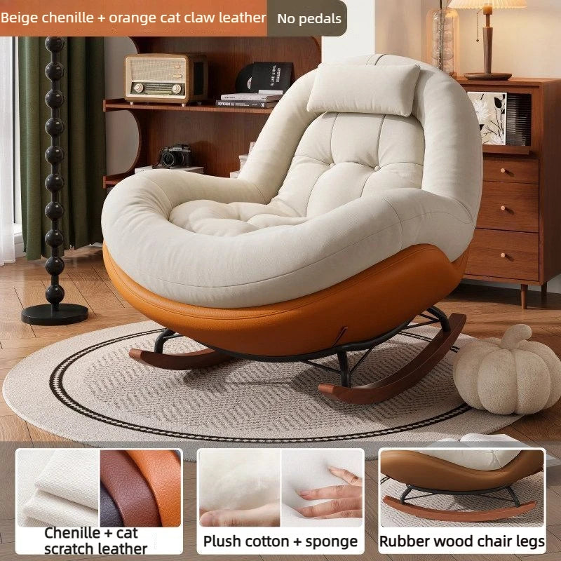 New Beanbag Chair Single Rocking Chair for Living Room Balcony Comfortable Upholstered Recliner