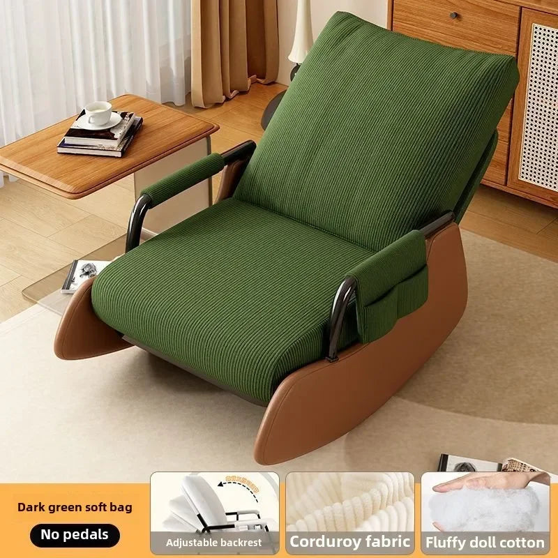 Reclining Lunch Break Folding Lazy Sofa Chair Adults Can Sit Reclining Office Nap Chair Balcony Household Rocking Chair