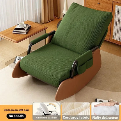 Reclining Lunch Break Folding Lazy Sofa Chair Adults Can Sit Reclining Office Nap Chair Balcony Household Rocking Chair
