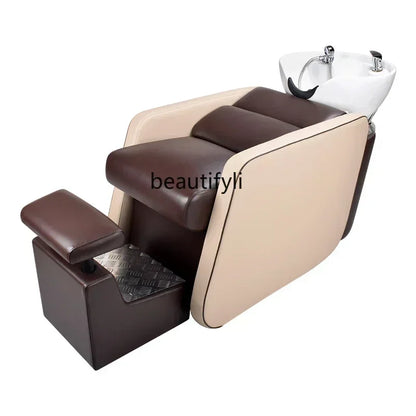 yj5 lx29Beauty Shop Lying Half Shampoo Chair Hairdressing Salon Bed Special Spa Shop Flushing Bed