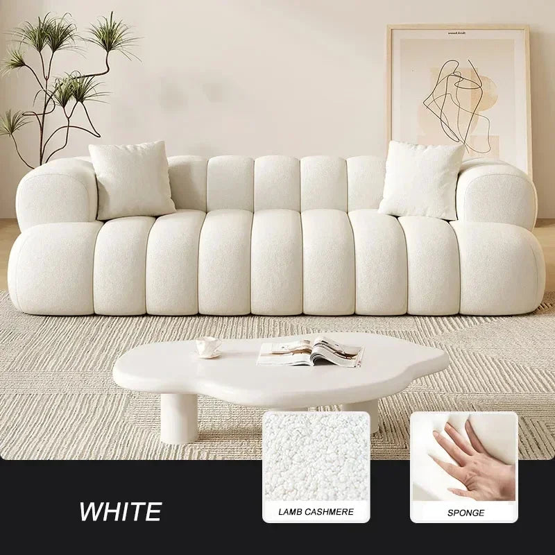 French Modern Velvet Puff Sofa Living Room Home Fabric Minimalist Sofa Reclinable