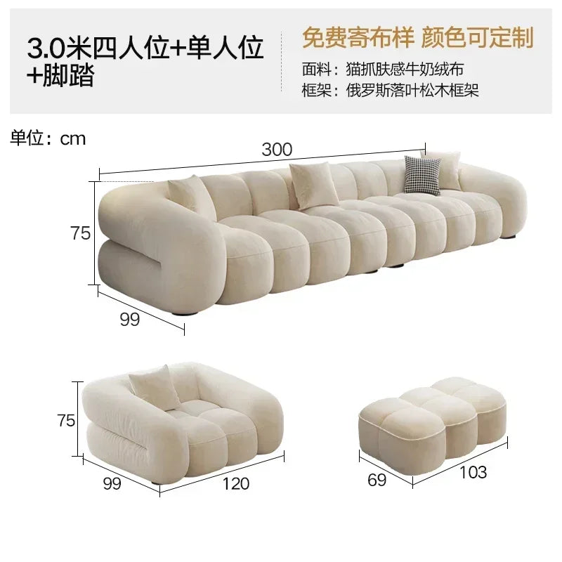 Designer Luxury Living Room Sofas House Nordic Family Elegant Relaxing Sofa Economic Apartment Minimalist Divano Hotel Furniture