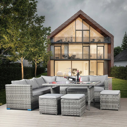 Sailing luxury outdoor rattan sofa outdoor waterproof garden corner sofa fashion wicker garden furniture