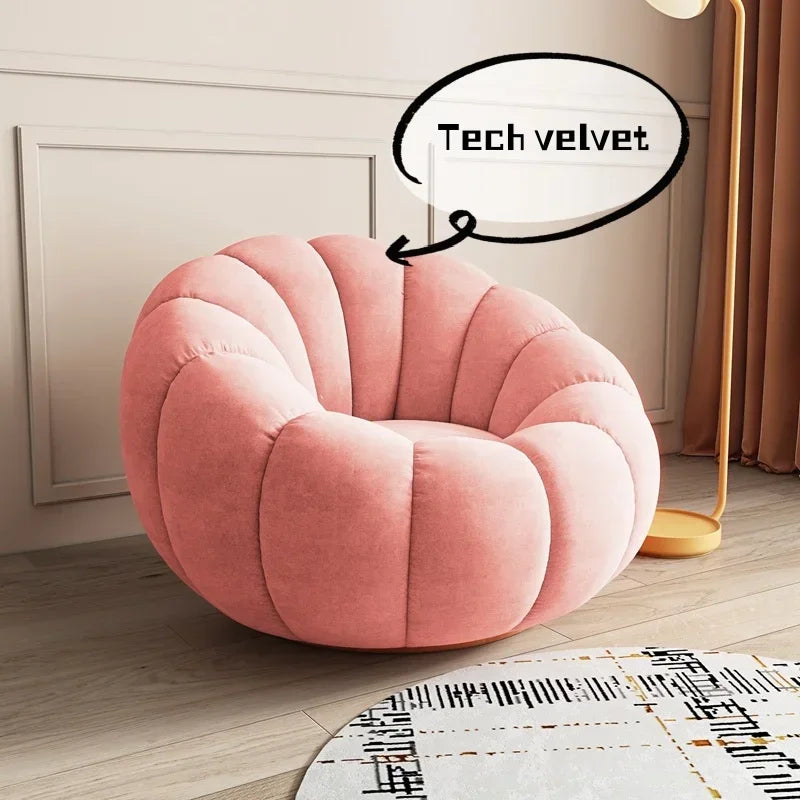 Modern Living Room Sofa Lambswool Pumpkin Sofa Chair Creative Home Balcony Swivel Lounge Chair Fitting Room Bedroom Single Sofas