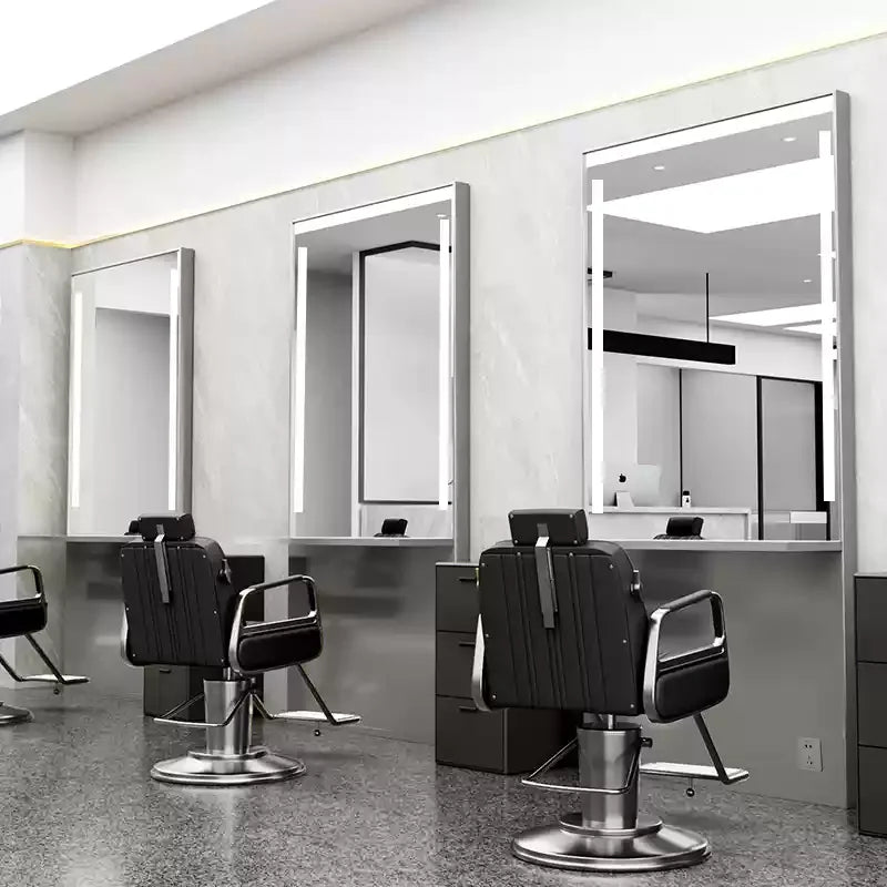 HJ Barber Shop Mirror Quick Cut Special Mirror Hair Salon Internet celebrity hair salon Full Lamp Mirror