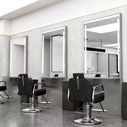 HJ Barber Shop Mirror Quick Cut Special Mirror Hair Salon Internet celebrity hair salon Full Lamp Mirror