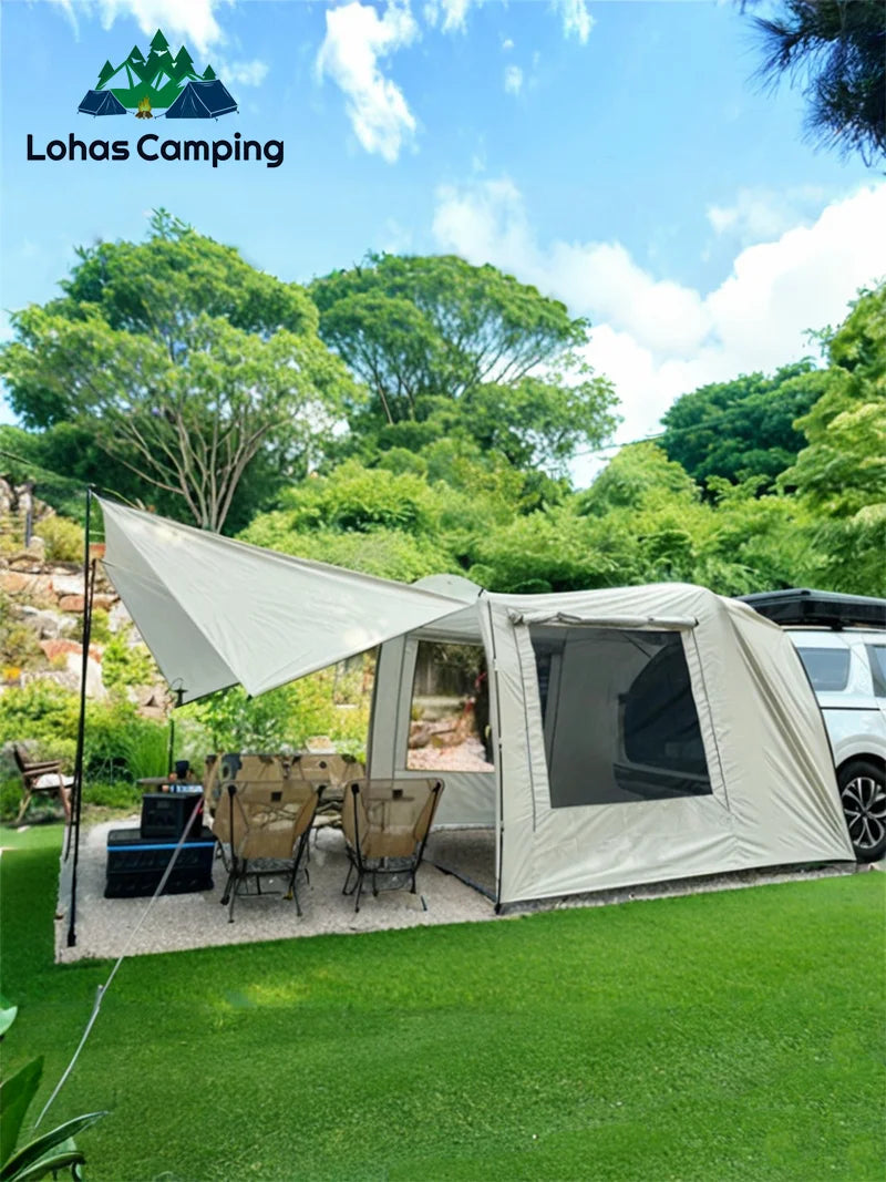 Lohascamping Car box docking tent  Portable Waterproof SUV Tail Tent 3-4 people Dome tent Sunshade Tunnel style tent,Large tent,
