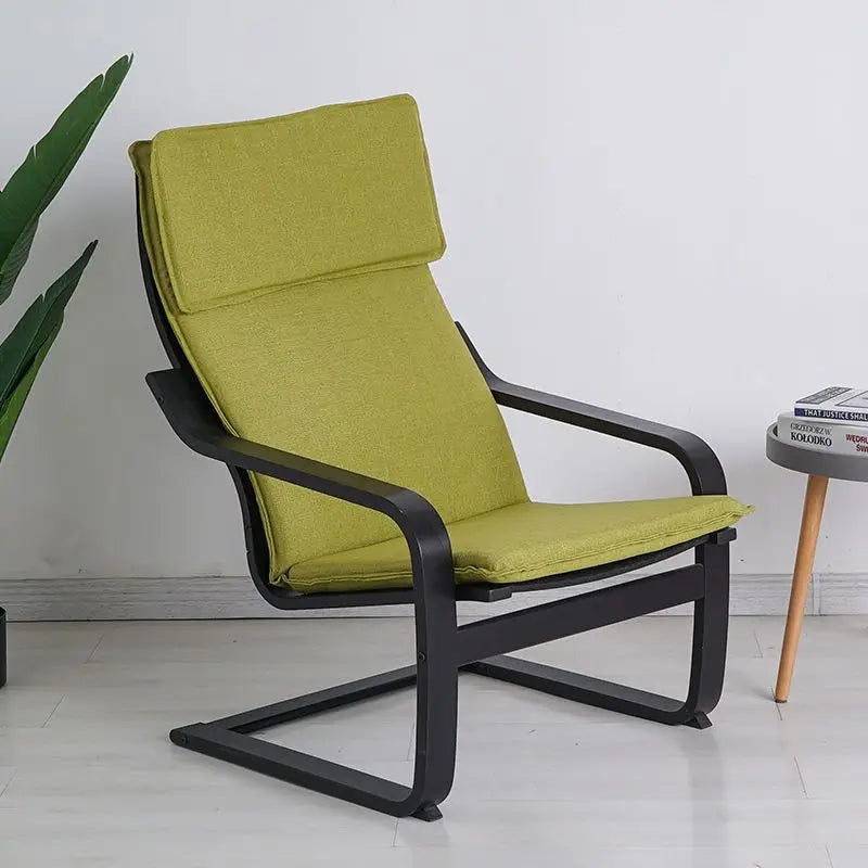 Nordic Lounge Chair - Solid Wood Armrest Recliner for Balcony & Nursery
