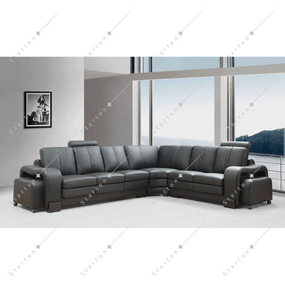 Elegant Furniture Living Room Seater Leather L Sectional Corner Armchair Sofas With Single Seat Chair