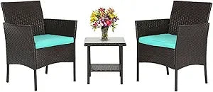 outdoor patio furniture set wicker patio set pe rattan furniture bistro set for outdoor indoor use with loveseats coffee table,