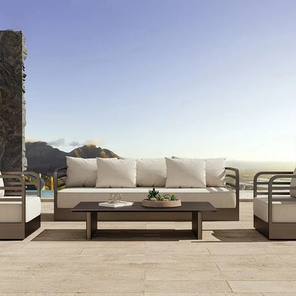 Outdoor Garden Furniture Modern Aluminum Outdoor Sofa Set Garden Furniture Metal Hotel Furniture Waterproof Lounge Set