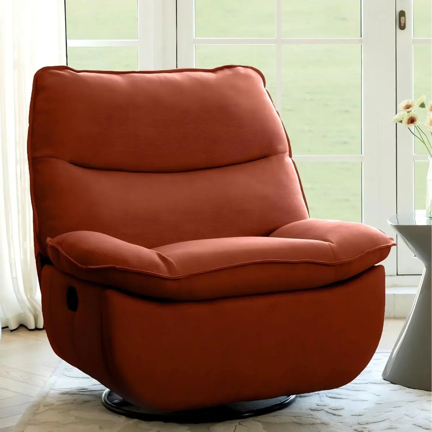 XRC7 Swivel Rocker Recliner Chair, 360° Swivel Oversized Armless Recliner with Oeko-TEX Certified Three-Proof, Customized