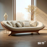 Washable White Nordic Sofa Wood Adults Reclining Lounge Double Chaise Couch Living Room Bedroom Lazy Divano Letto Furniture
