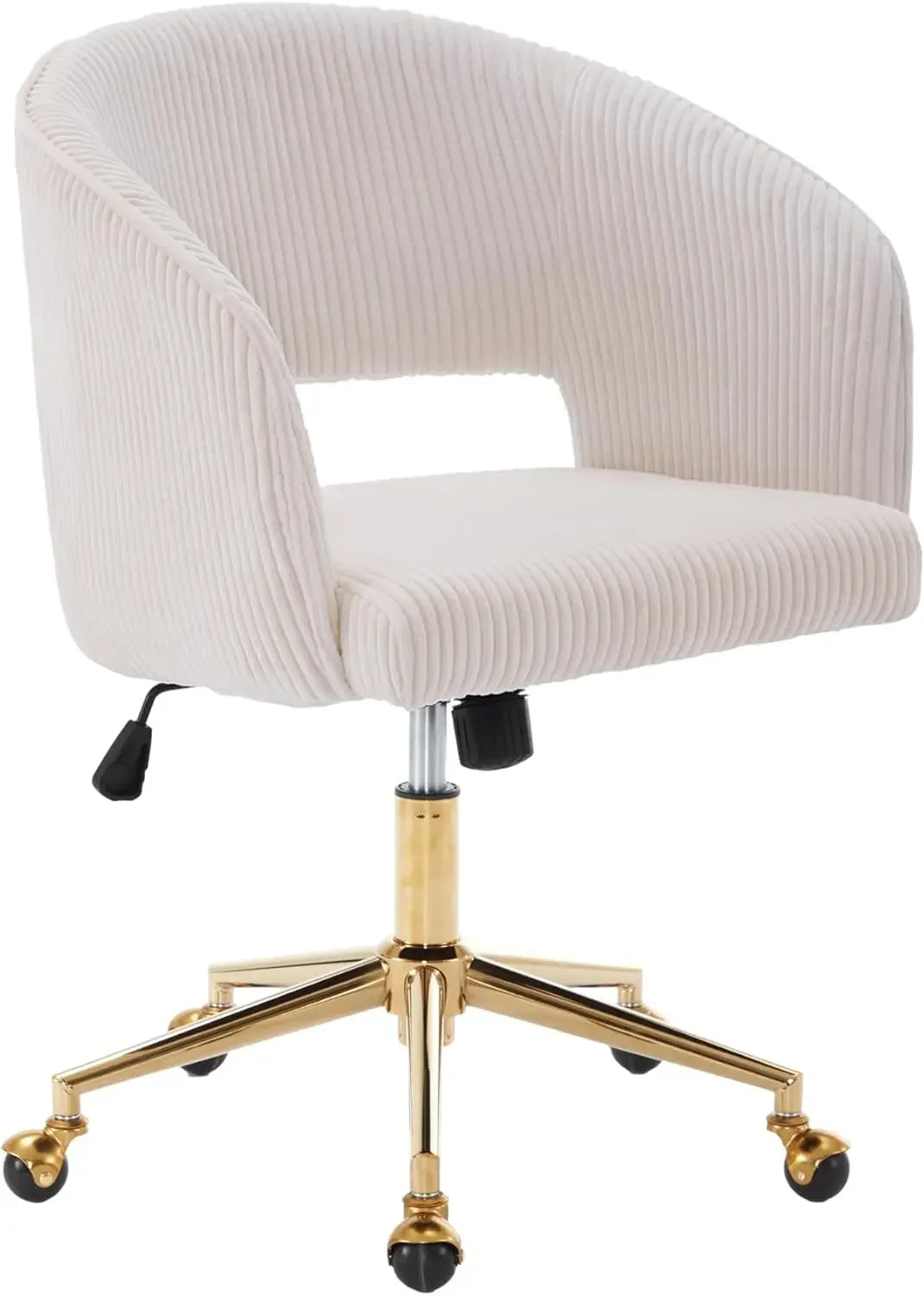 Home Office Chair Swivel Velvet Desk Chair Accent Armchair Upholstered Modern Tufted Chairs with Gold Base for Girls Women