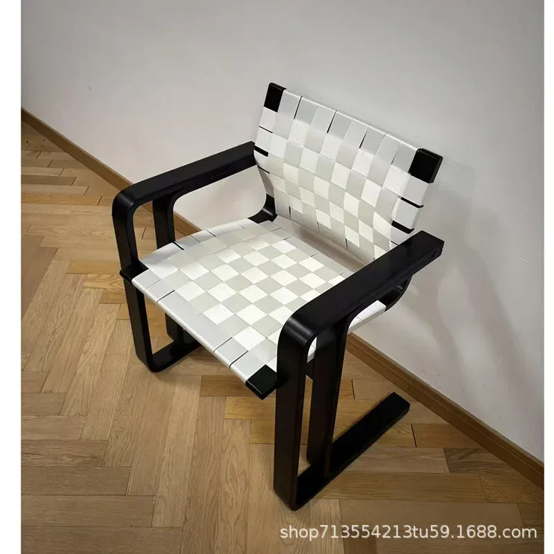 Solid Wood Woven Fabric Dining Chairs,Backrest Armchair,Furniture,Customized,Home,Living Room,Desk Stool