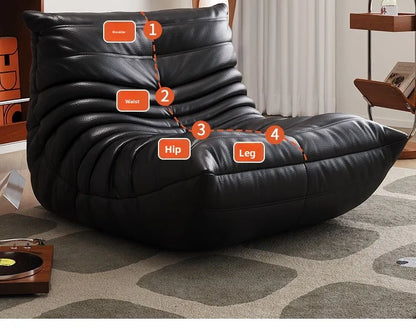 Caterpillar leather sofa togo lazy sofa can lie down and sleep modern light luxury single recliner living room sofa