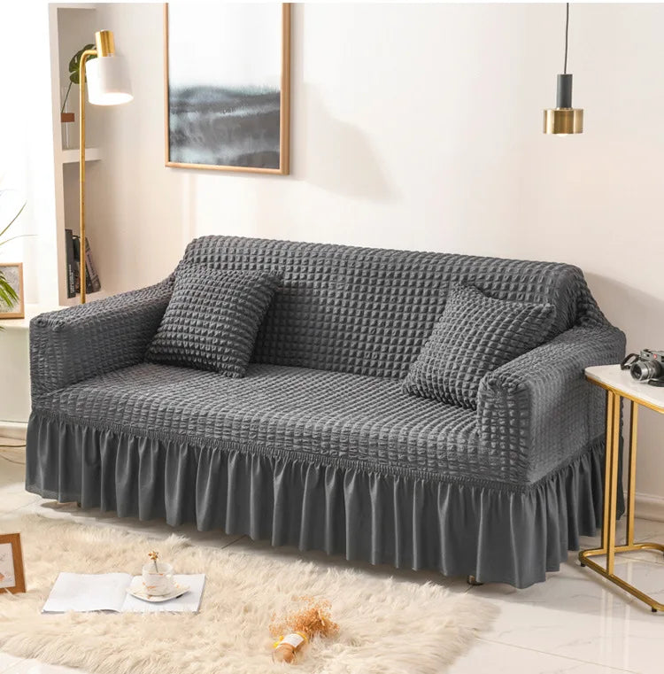 Fabric Skirt 2/3 Seater Sofa Cover 140-230cm Full Package Single Universal Elastic Sofa Slipcovers American Rustic Four Seasons