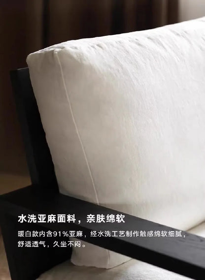 Retro Style Single Sofa Chair for Living Room with Solid Wood Frame Comfortable Lounge Seat