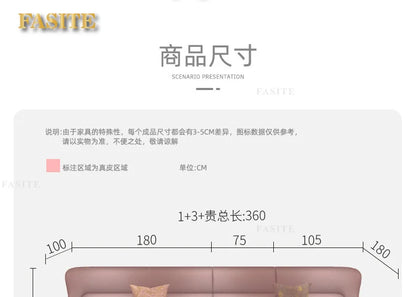 Leather sofa combination home living room corner first layer cowhide modern new Chinese furniture