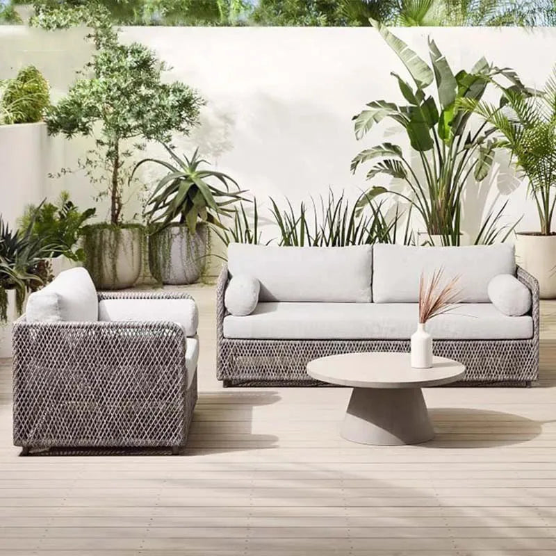 Leisure Rattan Outdoor Sofas Villa Design Decoration Creative Hotel Garden Sofas Advanced Balcony Furniture Gartenstuhl Lshysf