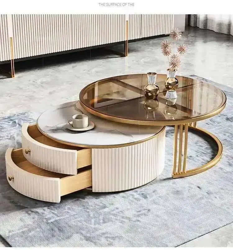 Effect Nordic Marble Luxury Side Coffee Tables Mesa Living Table Room Korea Glass Beautiful Cute De Centro De Sala Furniture