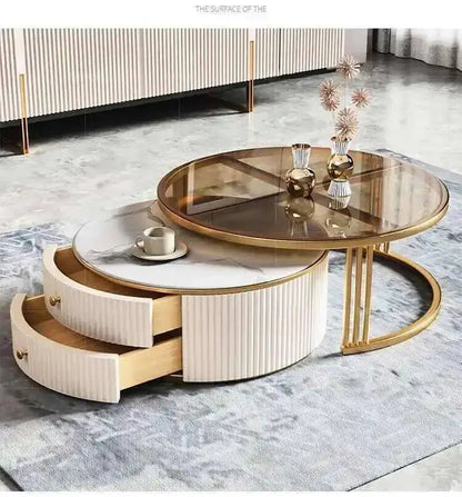 Effect Nordic Marble Luxury Side Coffee Tables Mesa Living Table Room Korea Glass Beautiful Cute De Centro De Sala Furniture