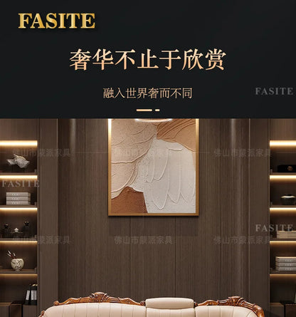 European leather sofa corner combination home high-end luxury living room new Chinese first layer cowhide solid wood
