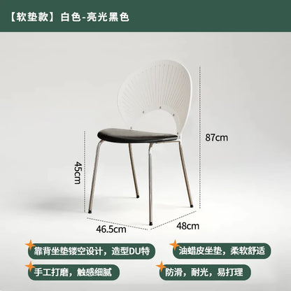 Home Furniture Restaurant Dining Chairs Living Room Leisure Chair Customized Stainless Steel Chairs Single Backrest Armchair