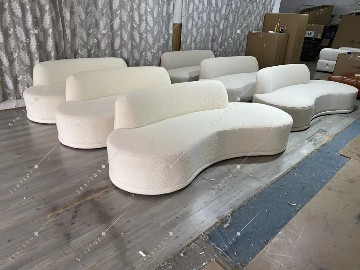 Curved Couches Luxury Lounge Suite Sets Luxurious Modern 3 Seater Upholstered Furniture Curved Sofa for Living Room