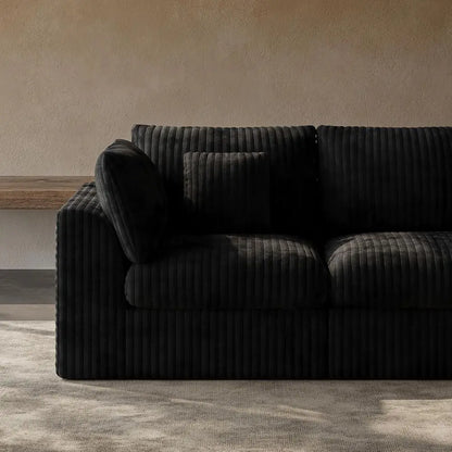 116” Cloud Sectional Couches for Living Room, Modular L Shaped Sofa with Ottoman, Deep Seat Chenille Sectional, Customized