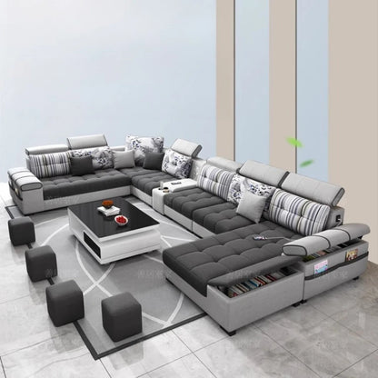 Sectional Living Room Sofas Lazy Lounge Designer Relax Sofa Multifunction Reclining Canape Salon De Luxe House Accessories