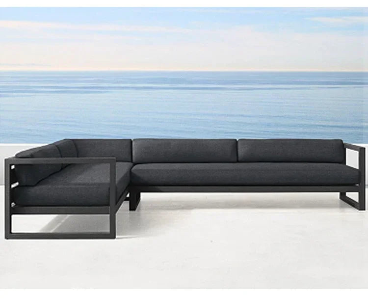 Outdoor Aluminum Alloy Sofa Four Piece Set, Terrace Garden Bar Waterproof Sofa Furniture Set