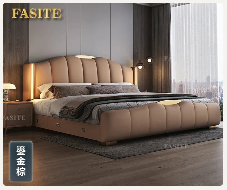 Luxury Frame Double Bed King Size Modern Living Room Frame Double Bed Queen Hotel Princess Cama De Casal Bedroom Furniture
