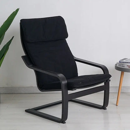 Nordic Lounge Chair - Solid Wood Armrest Recliner for Balcony & Nursery
