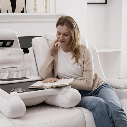 Power Recliner Sofa Sectional Sofa with LED Light for Living Room, Air Leather Reclining Corner Sectional Sofa Set