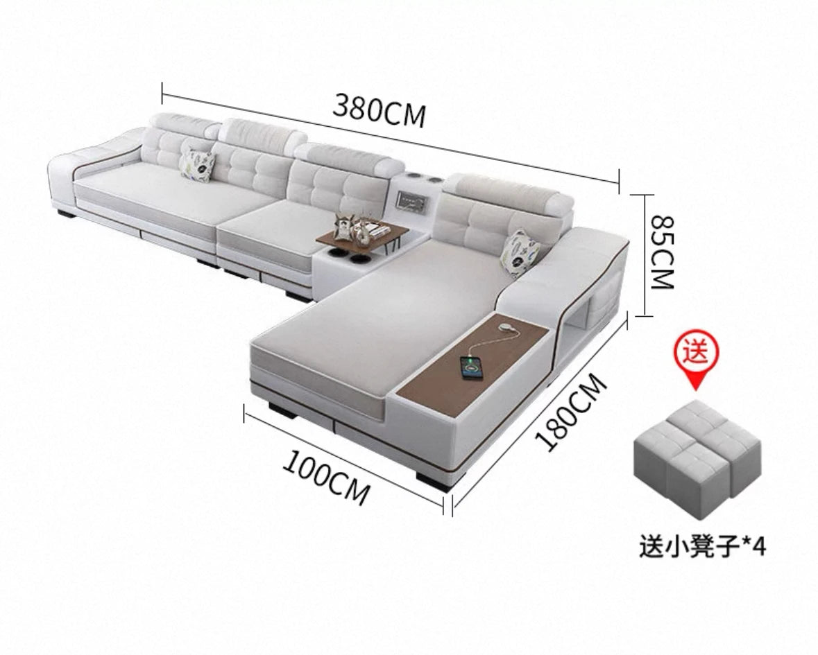 Hot Sales 2025 Custom Modern Luxury Fabric Reclining Massage Furniture Set Multifunctional Three Seat For Hotel Villa Fabric App