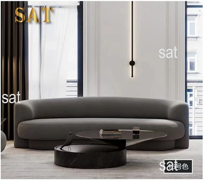 Fabric Living Room Sofas European Beige Italian Curved Luxury Couch Double Modern Designer Divano Soggiorno Home Furniture