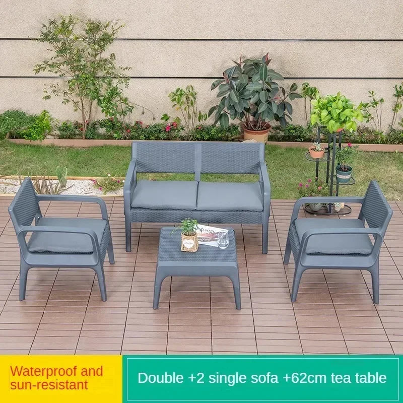 Nordic Household Garden Furniture Sets Villa Terrace Patio Furniture Outdoor Set Home Leisure Lazy Outdoor Table and Chairs Set
