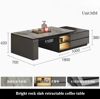 Extendable Nordic Luxury Coffee Table Multi Function Storage Sofa Modern Coffee Table Smart Design Beistelltisch Home Furniture
