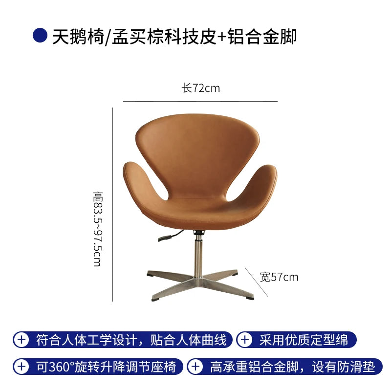 Single sofa chair swivel chair Nordic designer creative simple casual ins swan chair