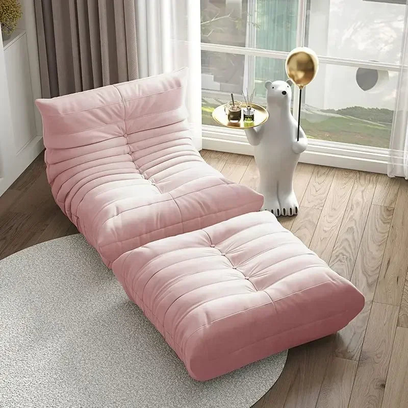 Lazy Floor Couch Caterpillar Sofa Chair Soft Living Room Sofa Recliner Bedroom Balcony Leisure Single Fireside Chair