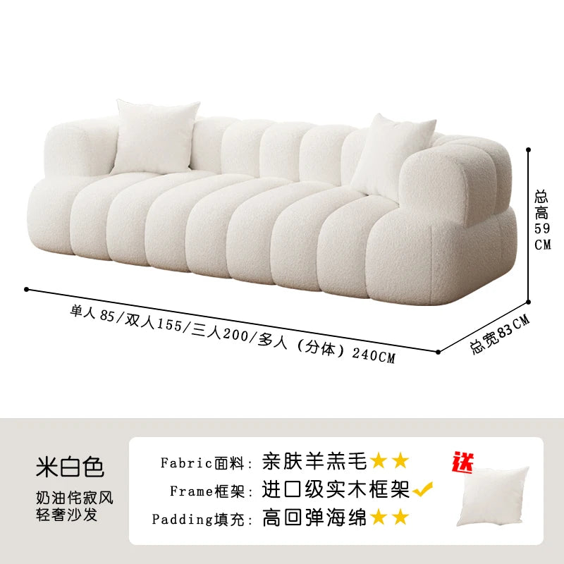 Soft Pillows Stylish European Modern Plush Reclining Sectional Sofa Comfortable Living Room Furniture Trendy Mueble Home Decor