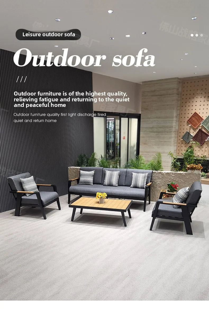 Outdoor Sofa Aluminum patio Villa Courtyard Garden Courtyard High end Hotel Leisure Simple Sofas set