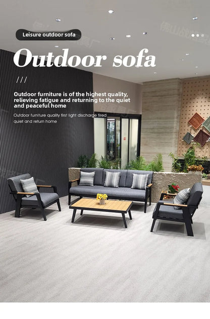 Outdoor Sofa Aluminum patio Villa Courtyard Garden Courtyard High end Hotel Leisure Simple Sofas set