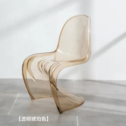z Beauty Nordic Creative Acrylic Plastic Dining Chair Ghost Chair Crystal Stool Net Red Transparent Chair