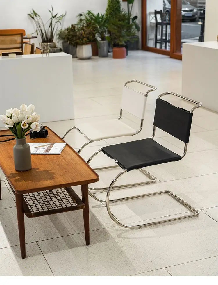 Nordic Minimalist Stainless Steel Dining Chair Armless Modern Simple Antique Furniture Wind Back Chair