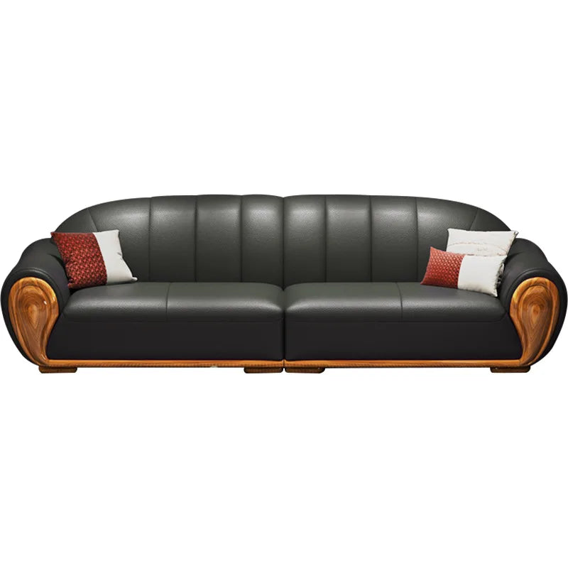 Leather sofa modern simple villa living room imported first layer cowhide