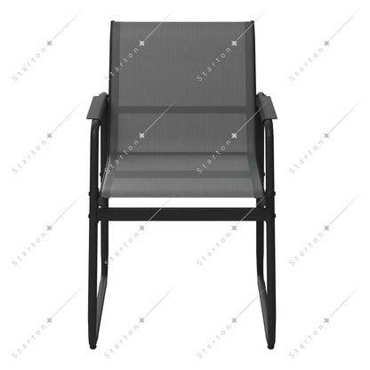Garden Aluminum Iron Dining Room Chairs Set of 6 Modern Fabric Stackable Living Table Chairs Set