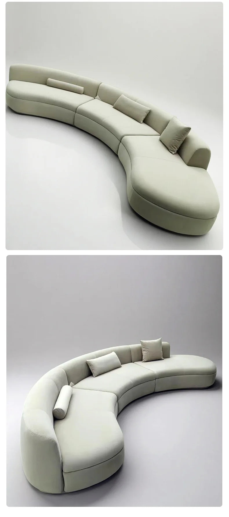 Italian curved sofa special-shaped module corner large, medium and small living room light luxury personalized fabric sofa
